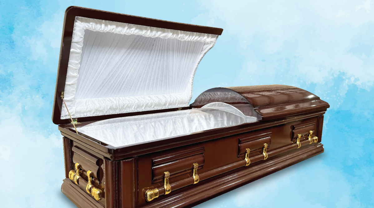 E05 Polished Half Glass Casket